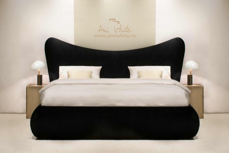 Pat boxspring FLUTURE NEGRU